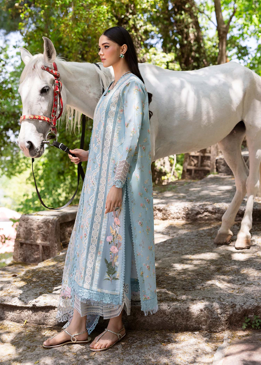 Saira Shakira Bloom Unstitched Lawn 3Pc Suit SS-25-08B SWEET OPEL