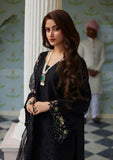 HAYA black dress with Embroidered Lasser Worked Lawn Sleeves from  ELAF's "ELAF EID EDIT" 2024 Collection.