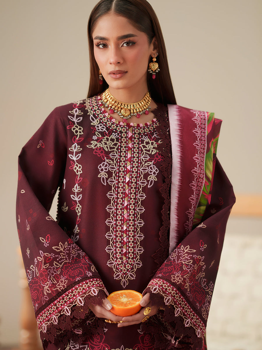 Bin Ilyas Jojo Summer Embroidered Lawn Unstitched 3Pc Suit D-81B