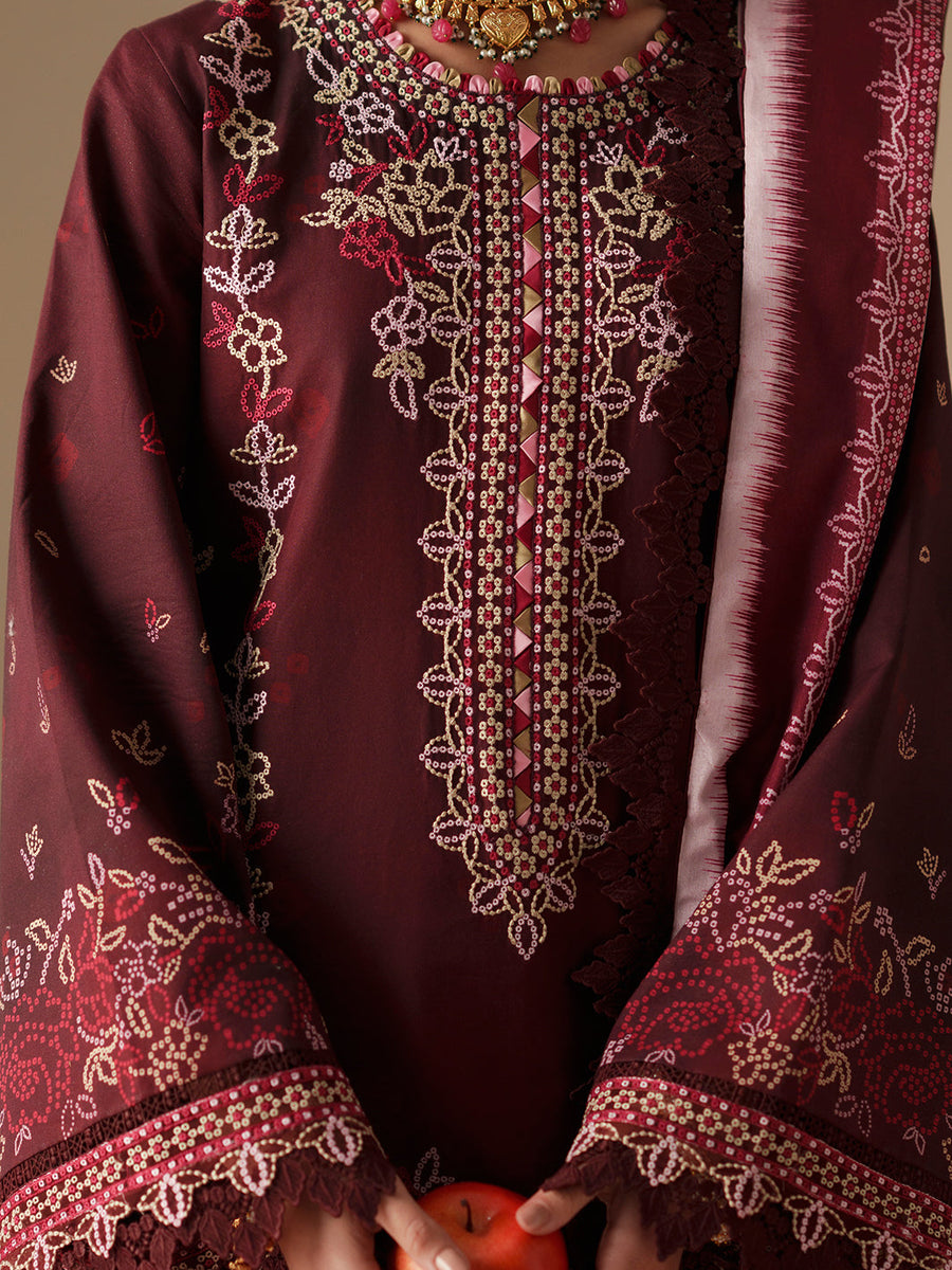 Bin Ilyas Jojo Summer Embroidered Lawn Unstitched 3Pc Suit D-81B