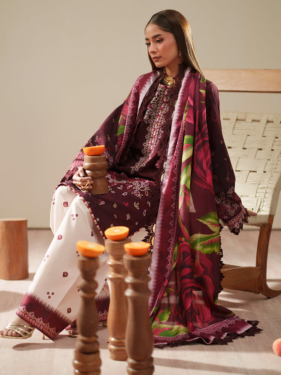 Bin Ilyas Jojo Summer Embroidered Lawn Unstitched 3Pc Suit D-81B