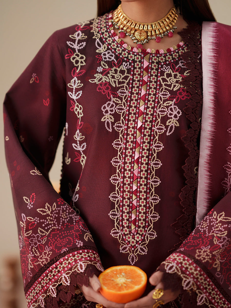 Bin Ilyas Jojo Summer Embroidered Lawn Unstitched 3Pc Suit D-81B