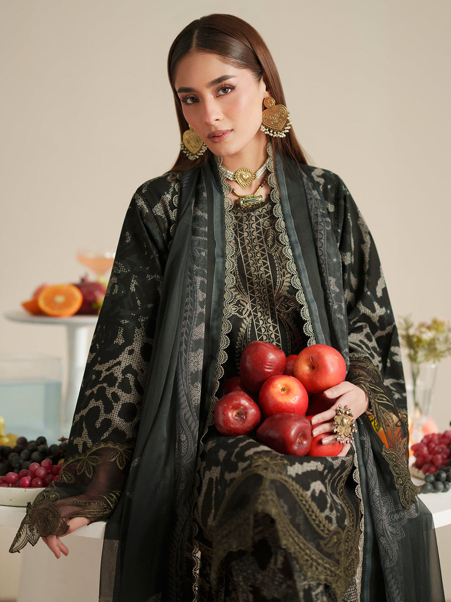 Bin Ilyas Jojo Summer Embroidered Lawn Unstitched 3Pc Suit D-82A