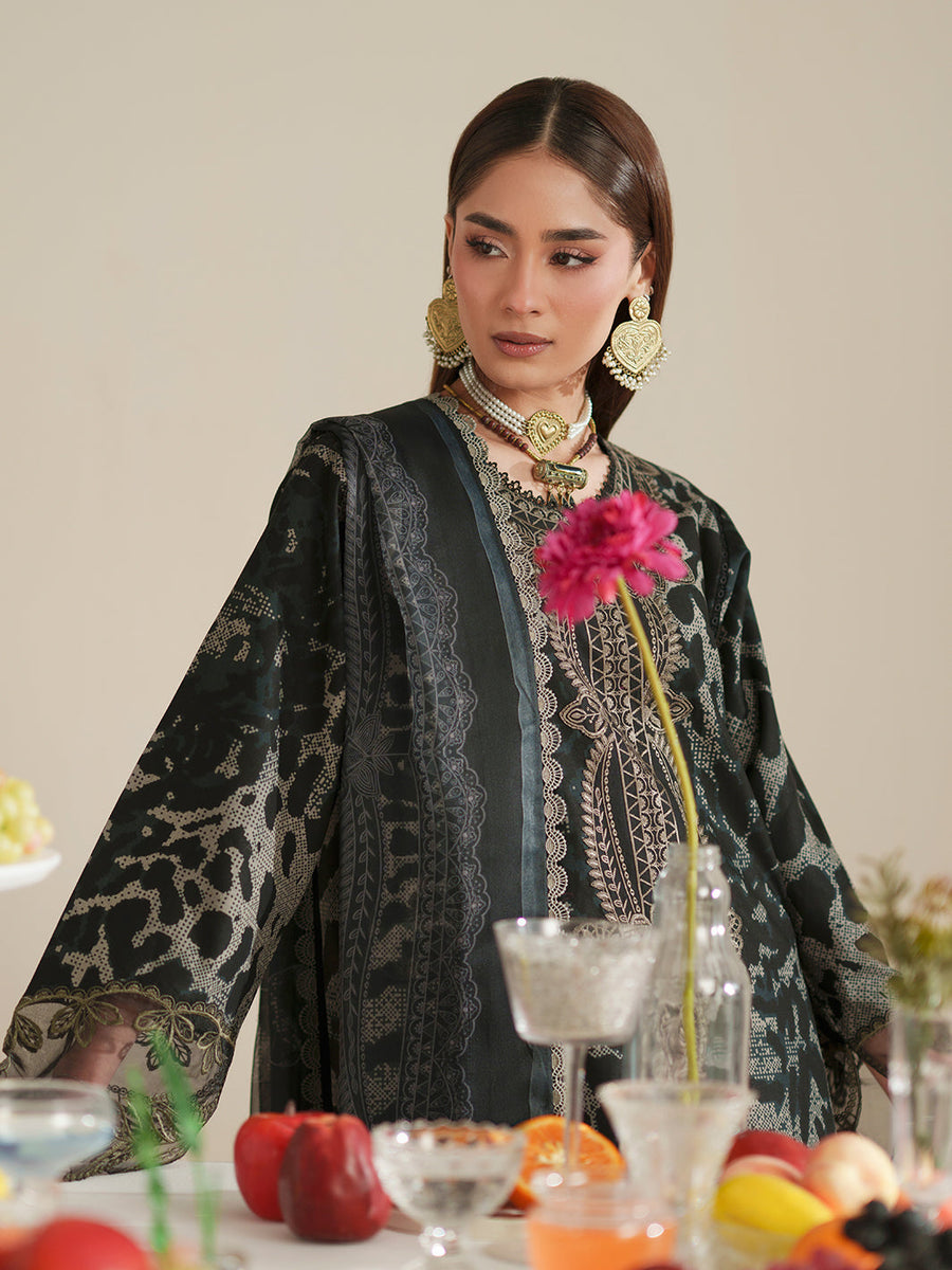 Bin Ilyas Jojo Summer Embroidered Lawn Unstitched 3Pc Suit D-82A