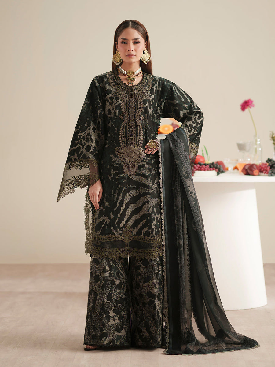 Bin Ilyas Jojo Summer Embroidered Lawn Unstitched 3Pc Suit D-82A