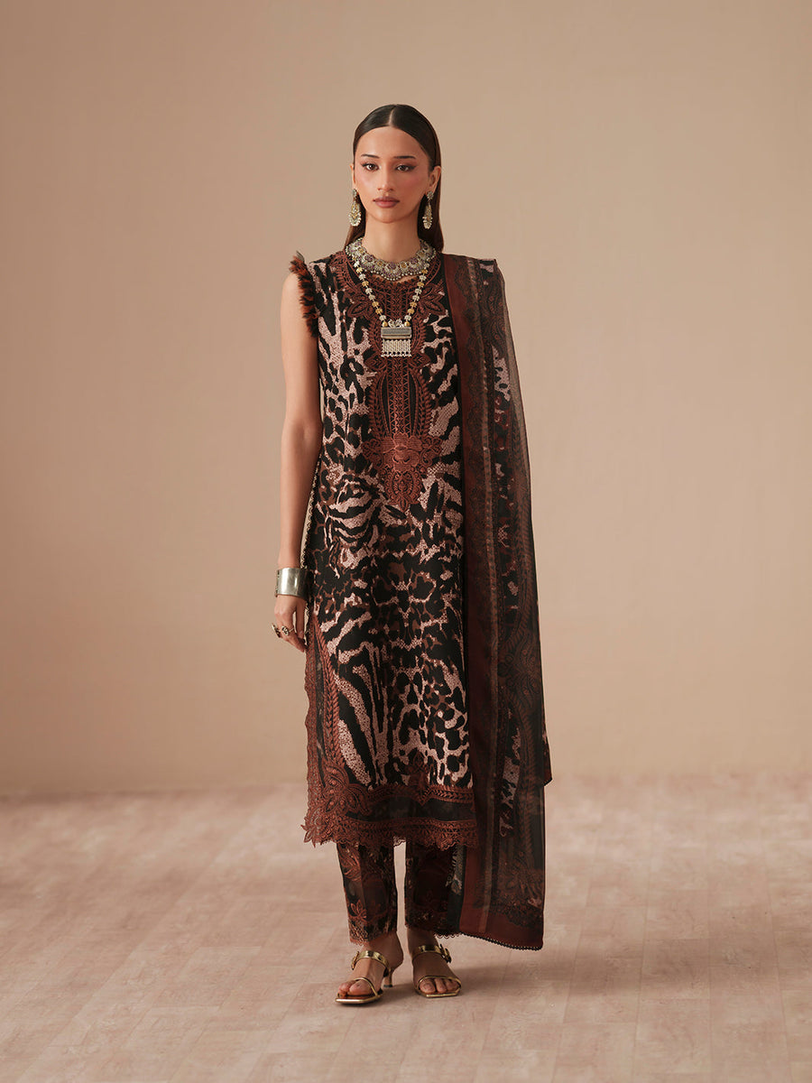 Bin Ilyas Jojo Summer Embroidered Lawn Unstitched 3Pc Suit D-82B