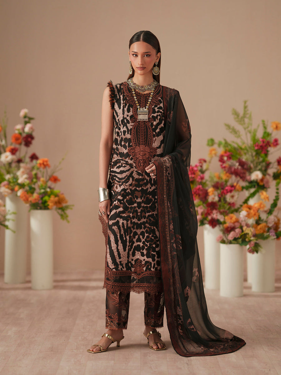 Bin Ilyas Jojo Summer Embroidered Lawn Unstitched 3Pc Suit D-82B