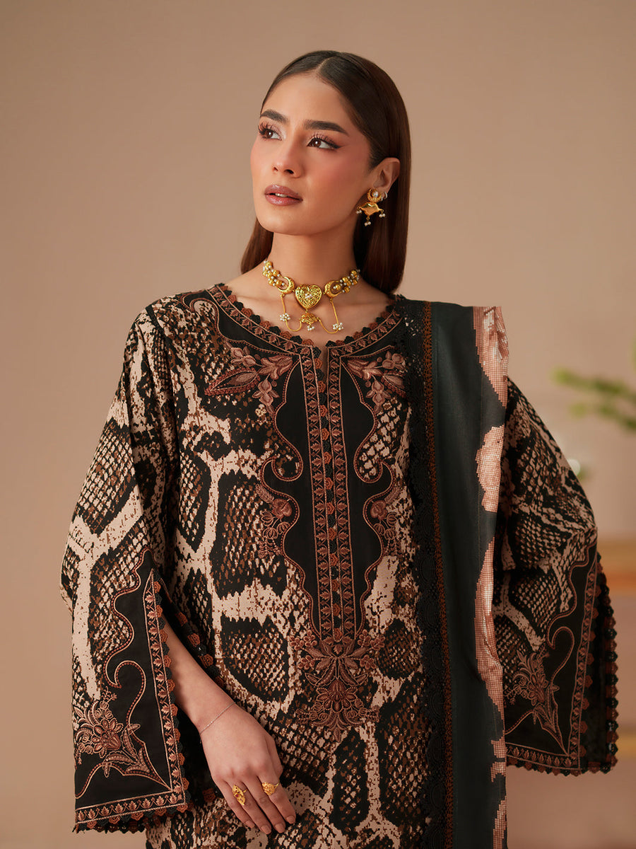 Bin Ilyas Jojo Summer Embroidered Lawn Unstitched 3Pc Suit D-83A