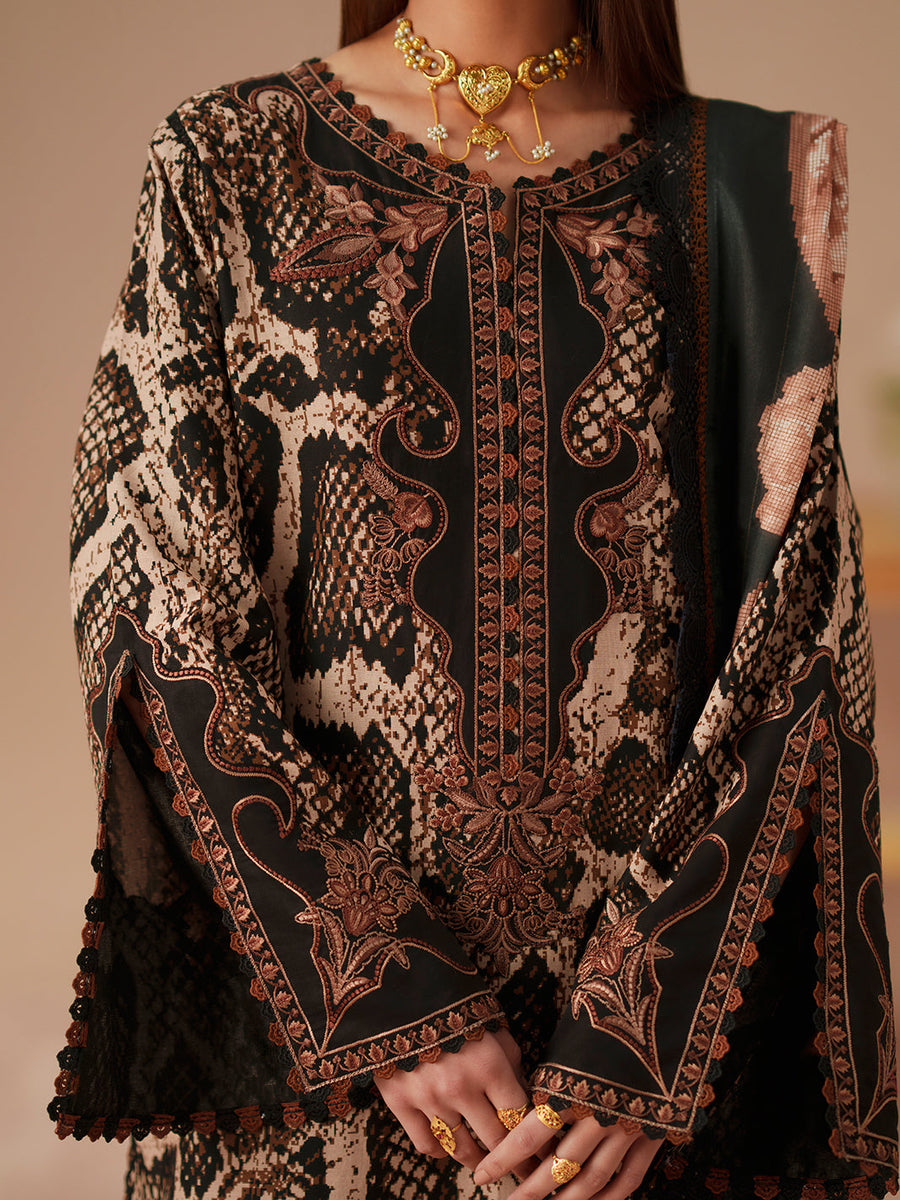 Bin Ilyas Jojo Summer Embroidered Lawn Unstitched 3Pc Suit D-83A