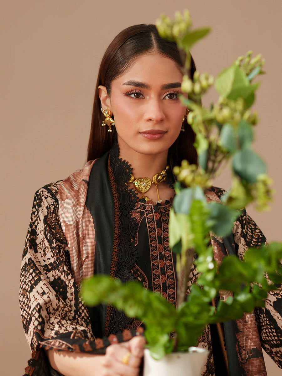 Bin Ilyas Jojo Summer Embroidered Lawn Unstitched 3Pc Suit D-83A
