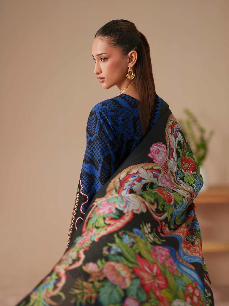 Bin Ilyas Jojo Summer Embroidered Lawn Unstitched 3Pc Suit D-83B