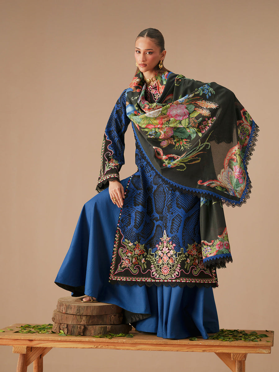 Bin Ilyas Jojo Summer Embroidered Lawn Unstitched 3Pc Suit D-83B