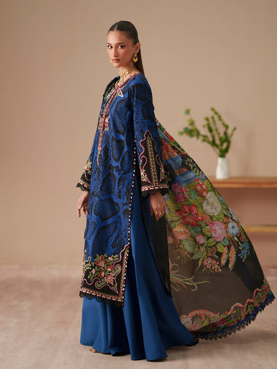 Bin Ilyas Jojo Summer Embroidered Lawn Unstitched 3Pc Suit D-83B