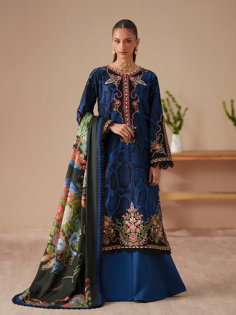 Bin Ilyas Jojo Summer Embroidered Lawn Unstitched 3Pc Suit D-83B
