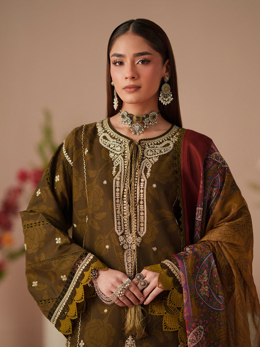 Bin Ilyas Jojo Summer Embroidered Lawn Unstitched 3Pc Suit D-84A