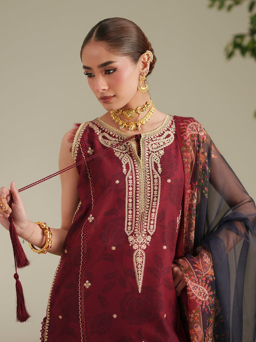 Bin Ilyas Jojo Summer Embroidered Lawn Unstitched 3Pc Suit D-84B