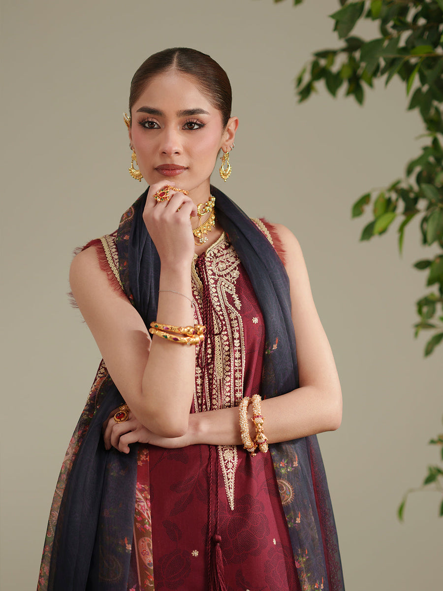Bin Ilyas Jojo Summer Embroidered Lawn Unstitched 3Pc Suit D-84B