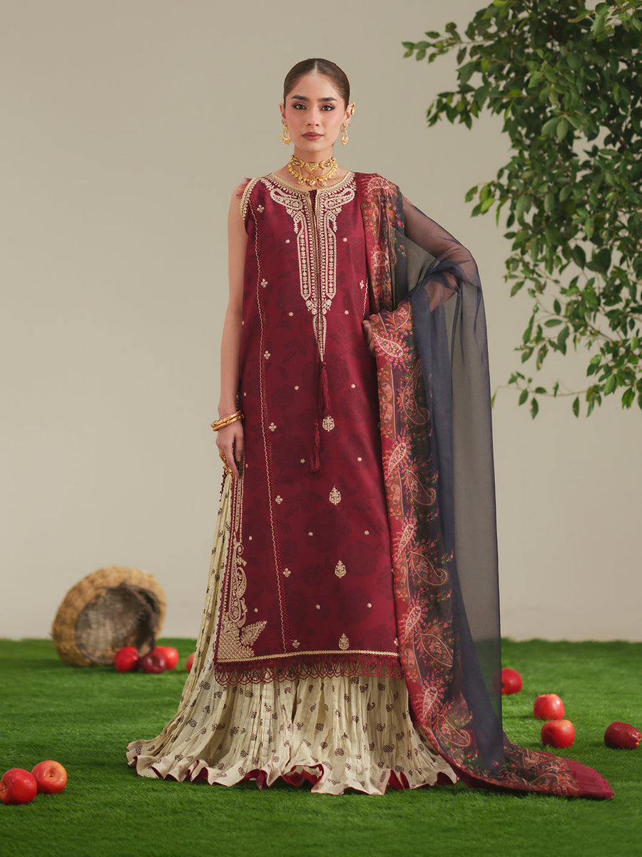 Bin Ilyas Jojo Summer Embroidered Lawn Unstitched 3Pc Suit D-84B
