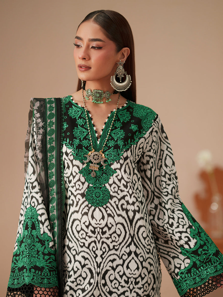 Bin Ilyas Jojo Summer Embroidered Lawn Unstitched 3Pc Suit D-85A