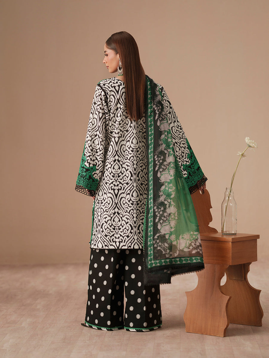 Bin Ilyas Jojo Summer Embroidered Lawn Unstitched 3Pc Suit D-85A