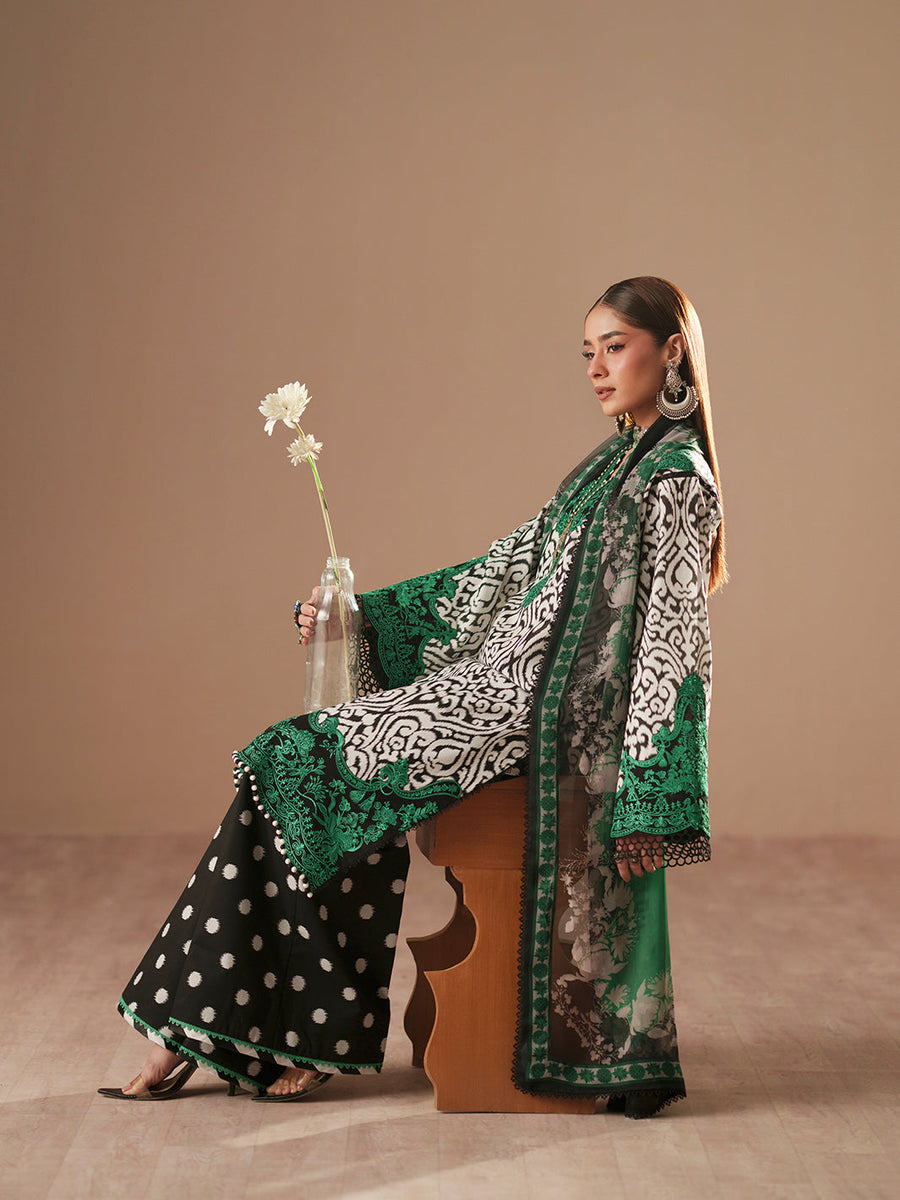 Bin Ilyas Jojo Summer Embroidered Lawn Unstitched 3Pc Suit D-85A