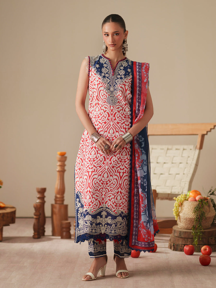 Bin Ilyas Jojo Summer Embroidered Lawn Unstitched 3Pc Suit D-85B