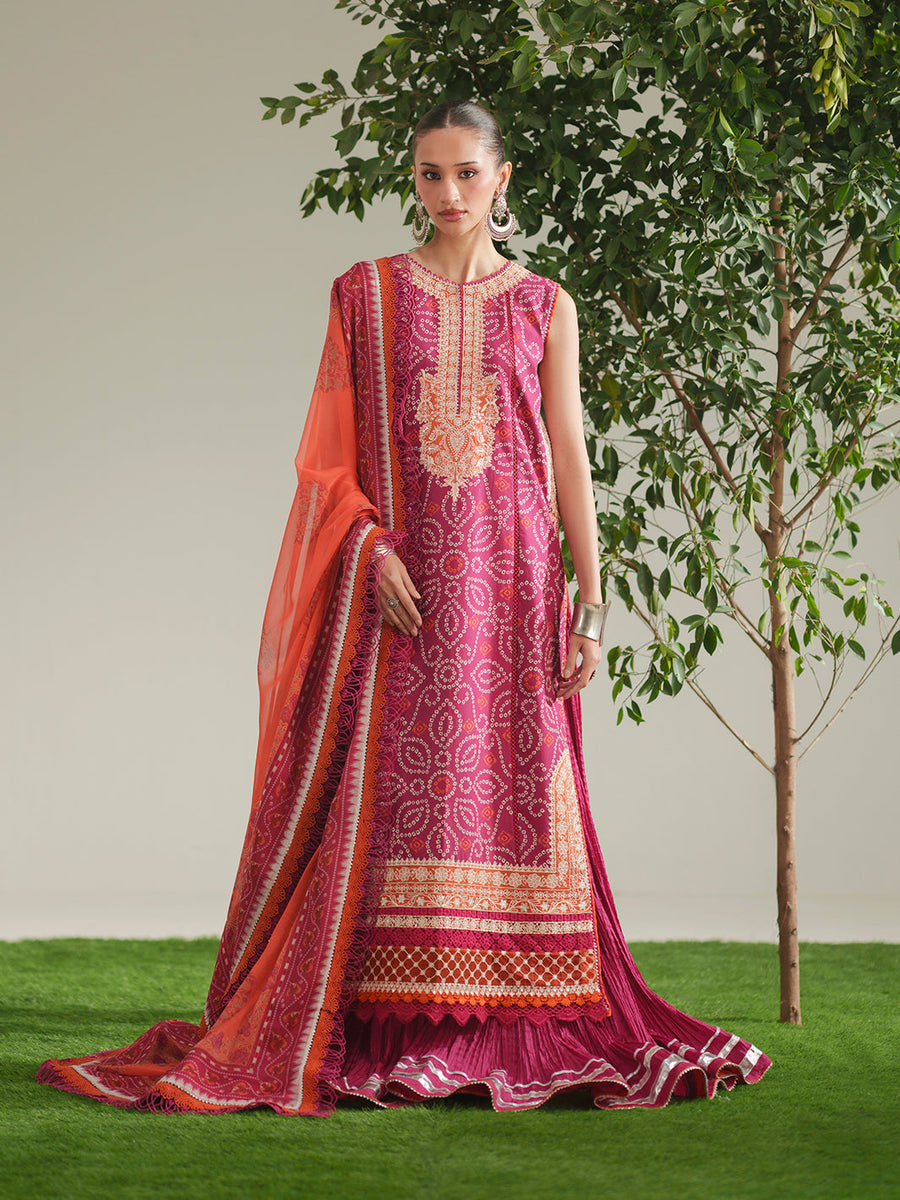 Bin Ilyas Jojo Summer Embroidered Lawn Unstitched 3Pc Suit D-87A