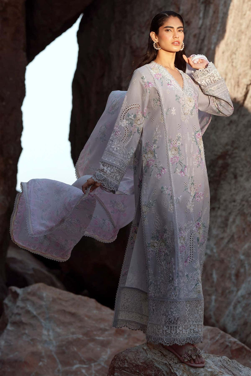 Afrozeh Summer Together Embroidered Lawn Unstitched 3Pc Suit - KESHІ