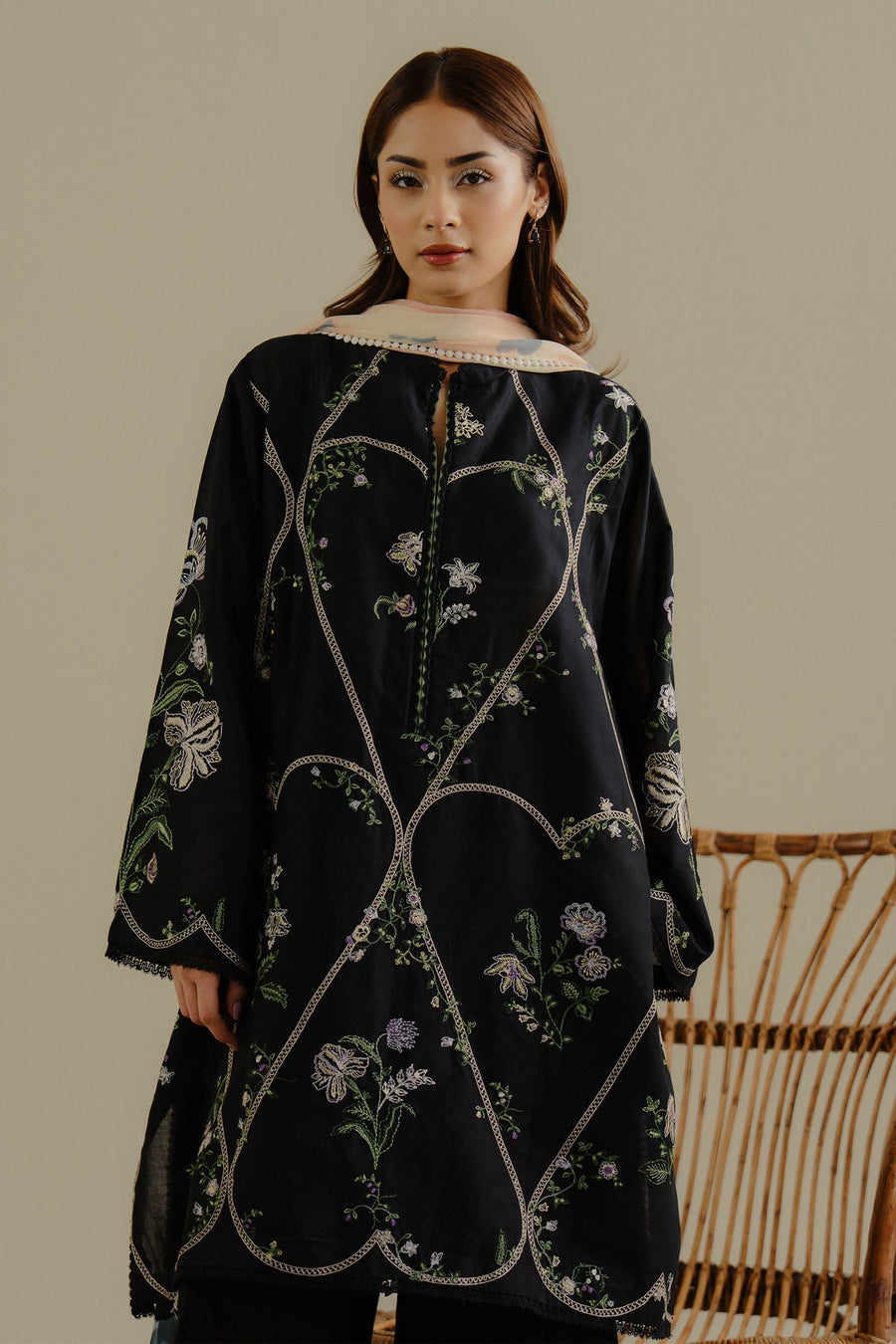 Coco by Zara Shahjahan Embroidered Lawn Unstitched 3Pc Suit 08A-TARA