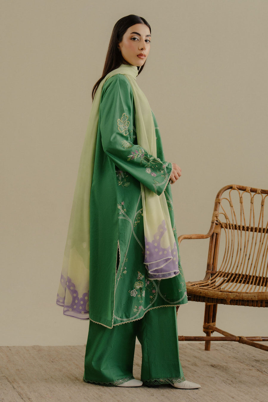 Coco by Zara Shahjahan Embroidered Lawn Unstitched 3Pc Suit 08B-TARA