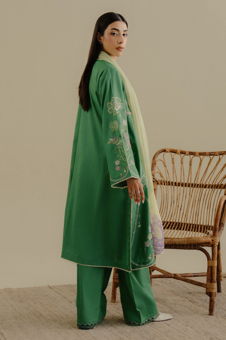 Coco by Zara Shahjahan Embroidered Lawn Unstitched 3Pc Suit 08B-TARA