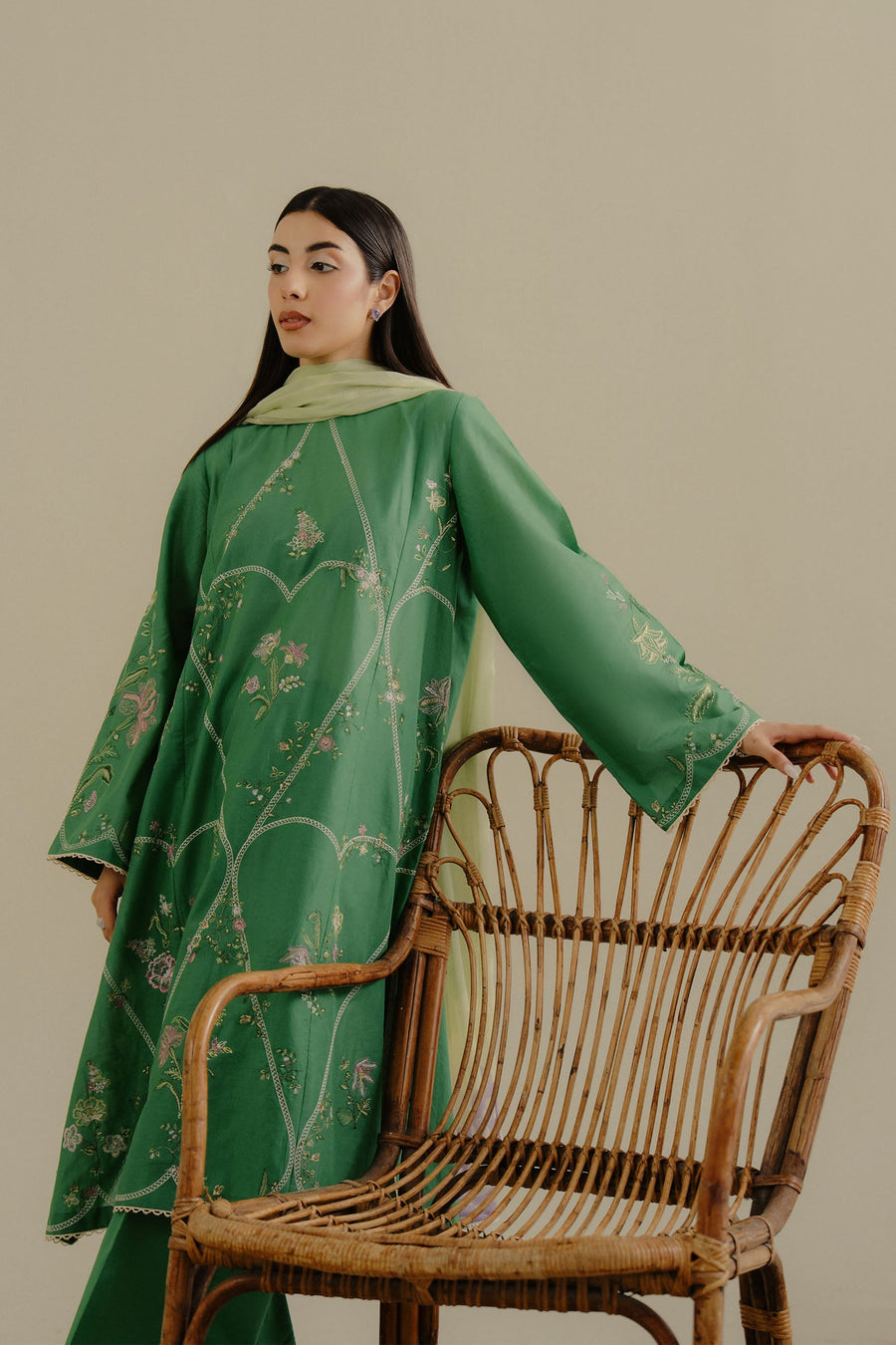 Coco by Zara Shahjahan Embroidered Lawn Unstitched 3Pc Suit 08B-TARA
