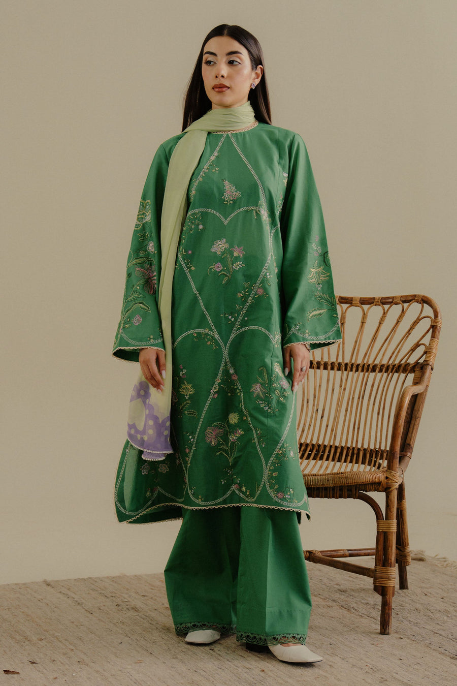 Coco by Zara Shahjahan Embroidered Lawn Unstitched 3Pc Suit 08B-TARA