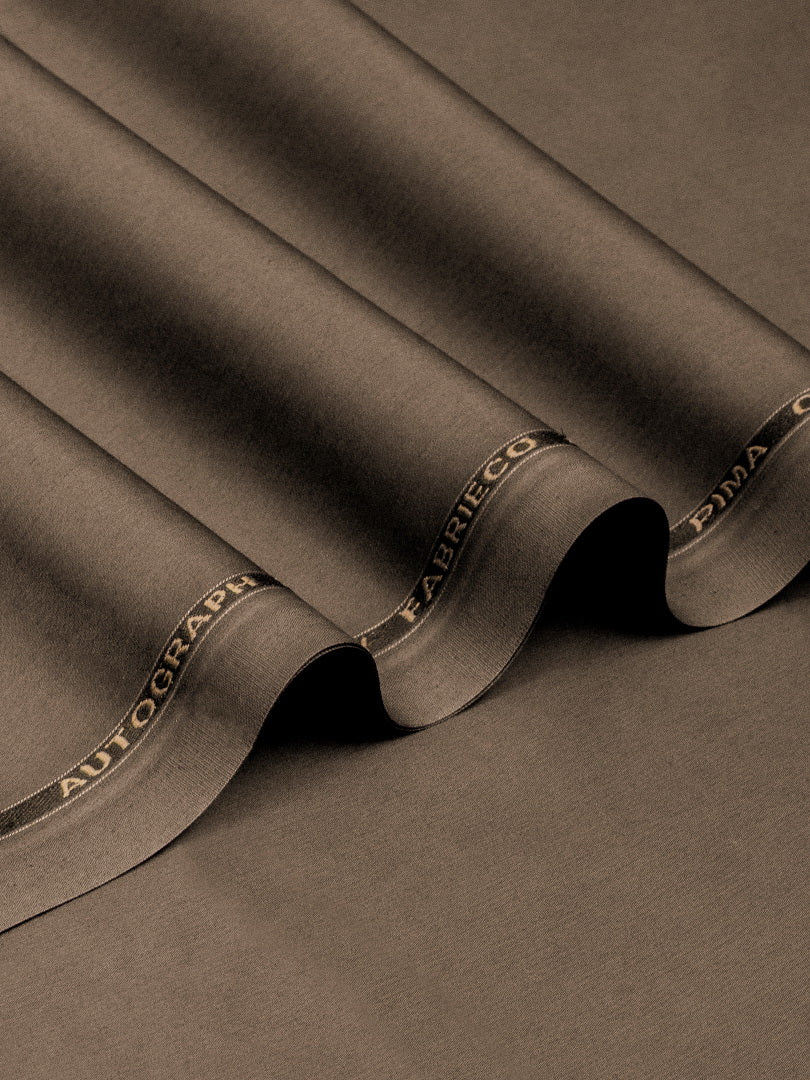 Autograph Plus by Fabrieco Men's Unstitched Cotton Suit - Chocolate Brown
