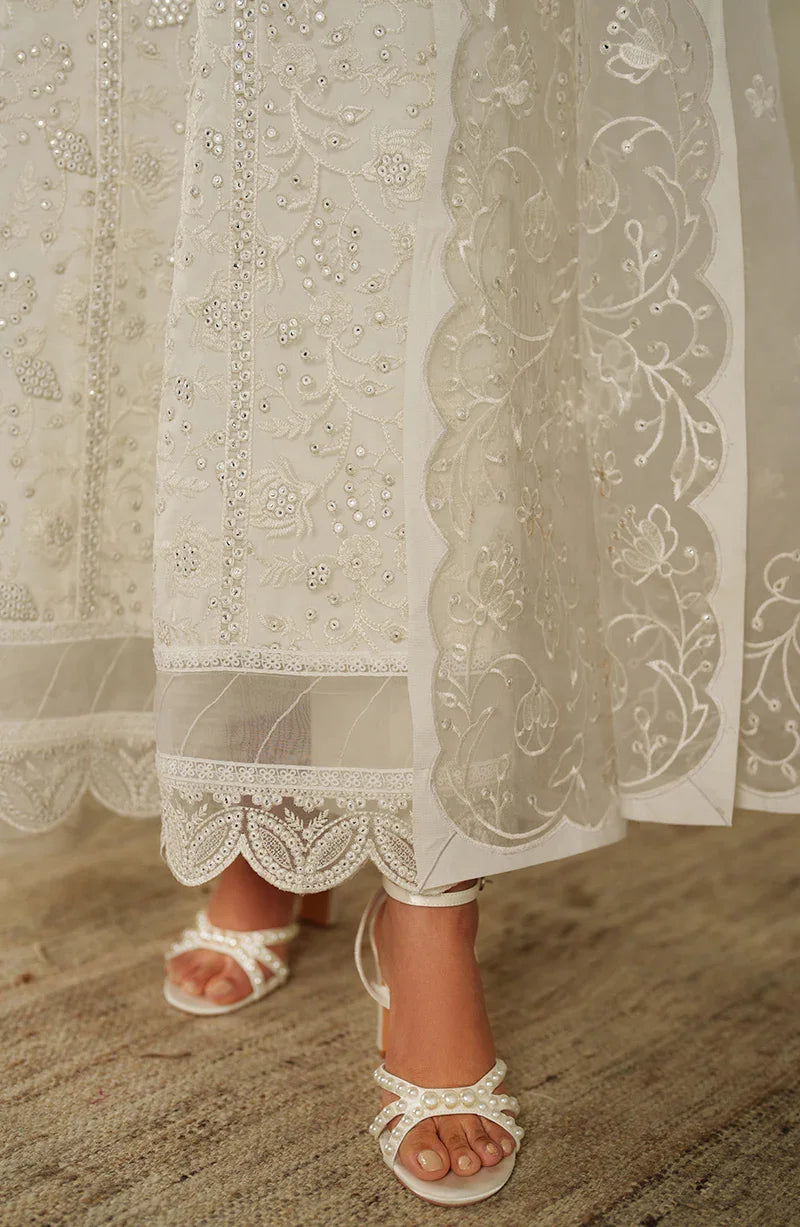 Zarif Muse Thread Embroidered Organza Unstitched 3Pc Suit ZE-MT-03 Sahil