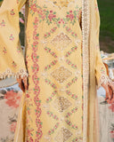 Zevk Flora Festive Embroidered Lawn Unstitched 3Pc Suit - LIME