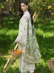 Sardinia Printkari Embroidered Lawn Unstitched 3Pc Suit D-902 WHITE TULIP