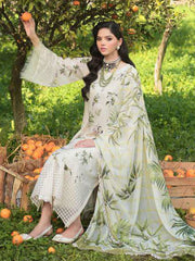Sardinia Printkari Embroidered Lawn Unstitched 3Pc Suit D-902 WHITE TULIP