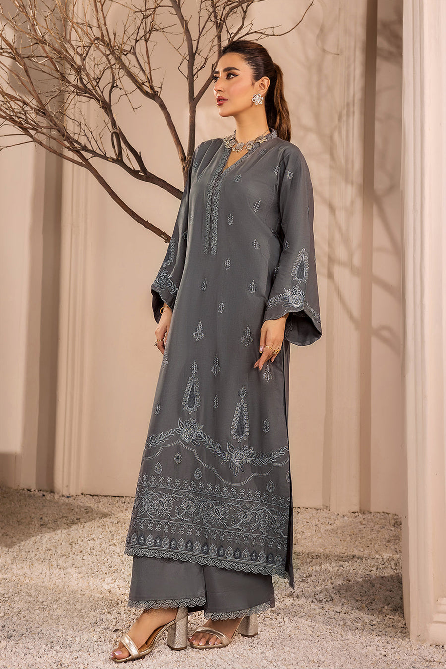 Zuri by Safwa Embroidered Cotton Unstitched 2Pc Suit ZUR-08