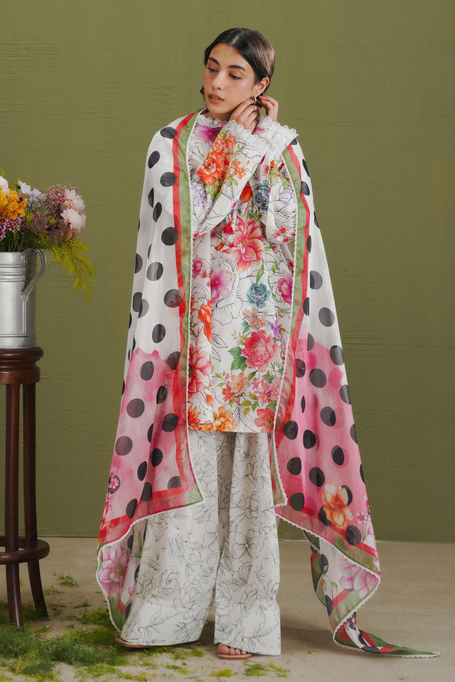 Coco by Zara Shahjahan Prints Unstitched Lawn 3Pc Suit D-09A Elix