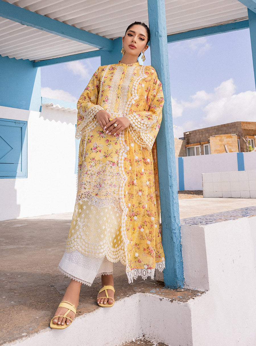Zainab Chottani Embroidered Chikankari Lawn Unstitched 3Pc Suit D-09B Esme