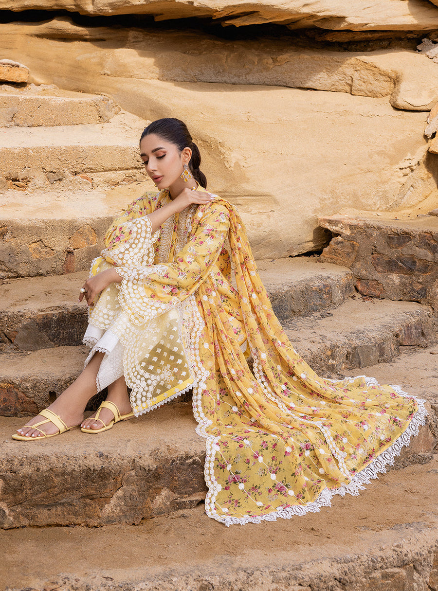 Zainab Chottani Embroidered Chikankari Lawn Unstitched 3Pc Suit D-09B Esme