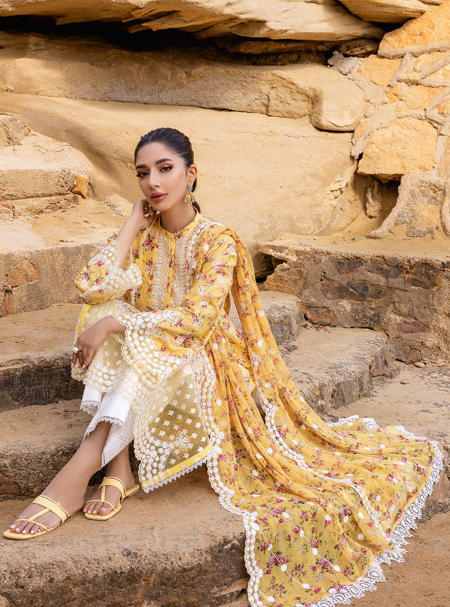 Zainab Chottani Embroidered Chikankari Lawn Unstitched 3Pc Suit D-09B Esme