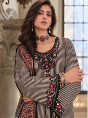Noor by Saadia Asad Printskhaas Embroidered Linen Unstitched 3Pc Suit D-09B