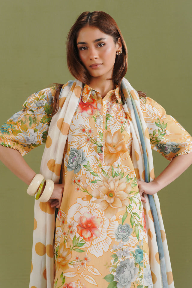 Coco by Zara Shahjahan Prints Unstitched Lawn 3Pc Suit D-09B Elix