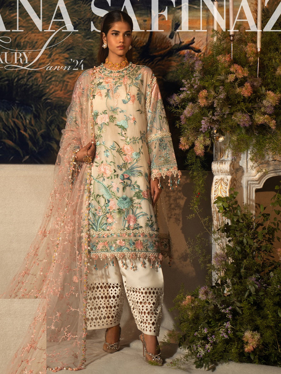 Sana Safinaz Embroidered Luxury Lawn Unstitched 3Pc Suit D-09B