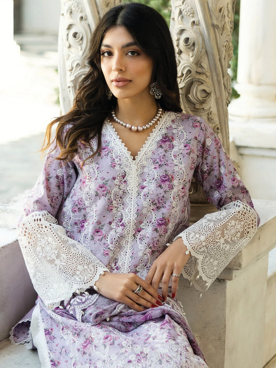 Zainab Chottani Embroidered Chikankari Lawn Unstitched 3Pc Suit D-09B Lamia