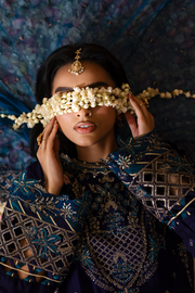 Emaan Adeel Sheherzadi Embroidered Chiffon Unstitched 3Pc Suit - DALIA
