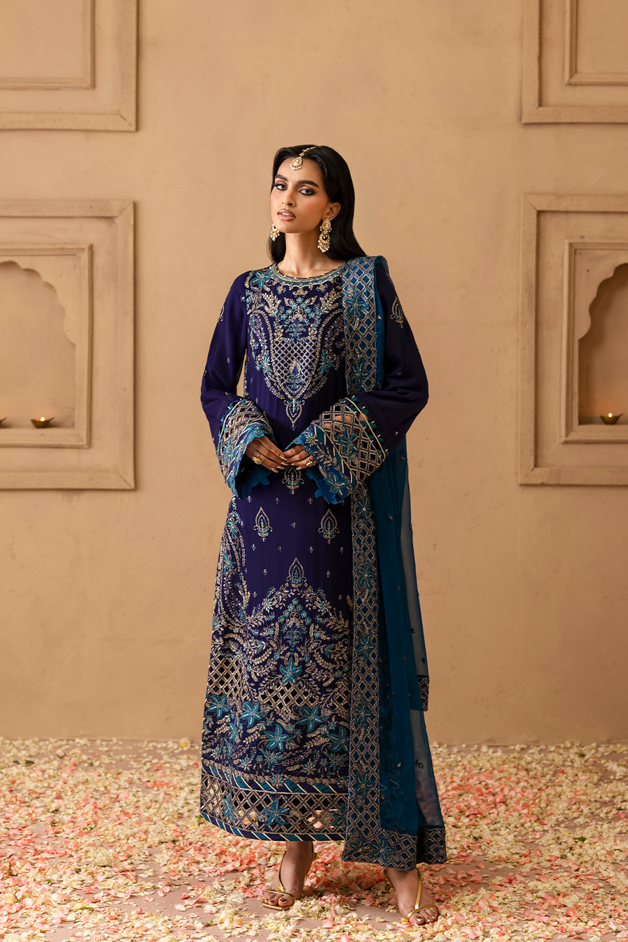Emaan Adeel Sheherzadi Embroidered Chiffon Unstitched 3Pc Suit - DALIA