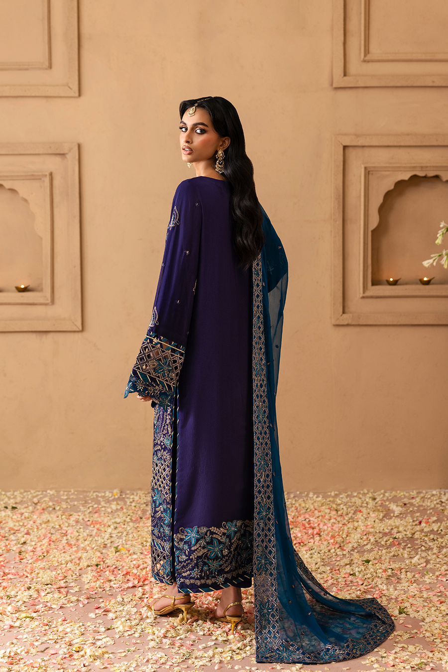 Emaan Adeel Sheherzadi Embroidered Chiffon Unstitched 3Pc Suit - DALIA